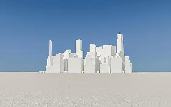 立体几何图形组合城市建筑模型