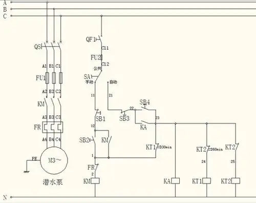 潜水泵的控制电路图