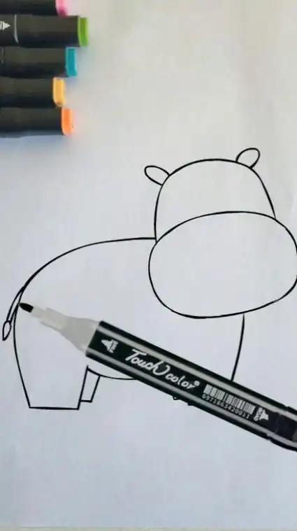 一分钟学会画可爱河马简笔画简笔画