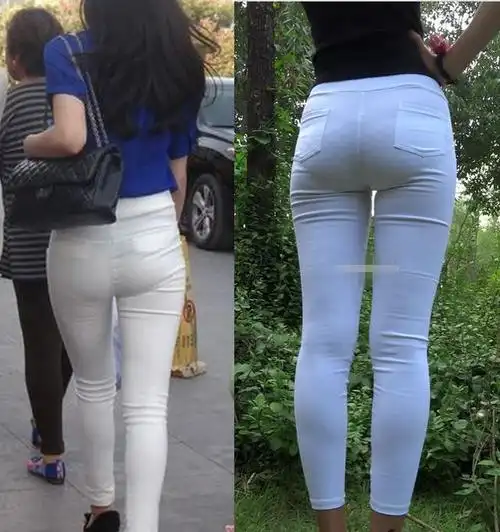 但是夏天的裤子设计的都很薄,由于白色微透的原因,但是里面内内的颜色