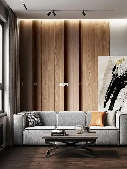 沙发背景墙格栅平板工艺展示