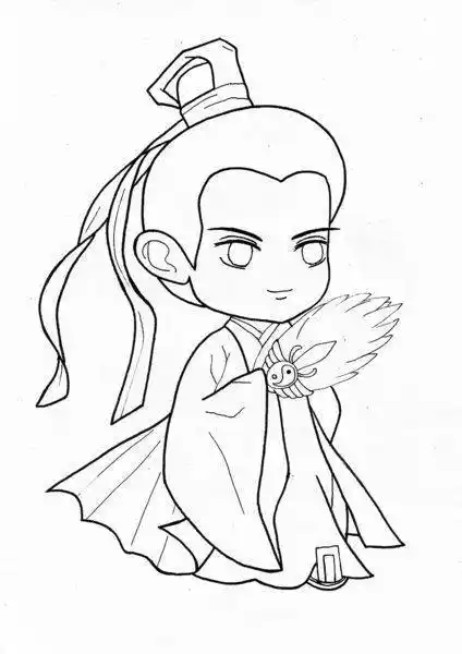 诸葛亮简笔画 诸葛亮简笔画 全身 - 水彩迷