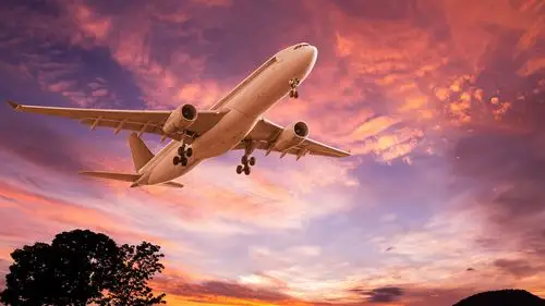 飞机,起飞,黄昏,日落,云彩,剪影 壁纸 - 1920x1080 全高清