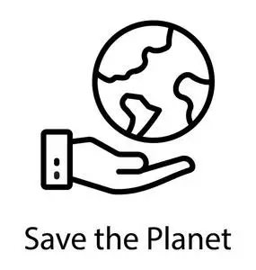 人类手中描绘拯救的地球图标照片