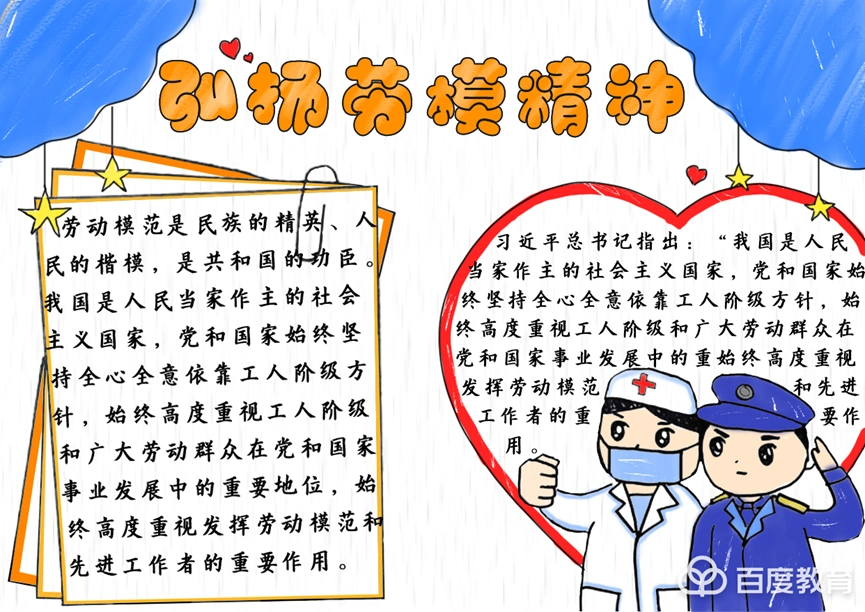 五一手抄报图片大全简单弘扬劳模精神