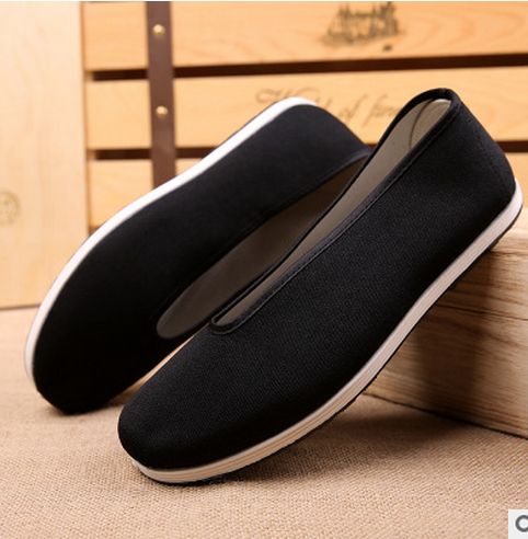 正品老北京布鞋 男款圆口元黑布鞋 防滑武术功夫老头鞋表演司机鞋