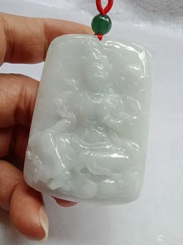 翡翠冰种68-a5紫罗兰普贤菩萨挂件(送证书)