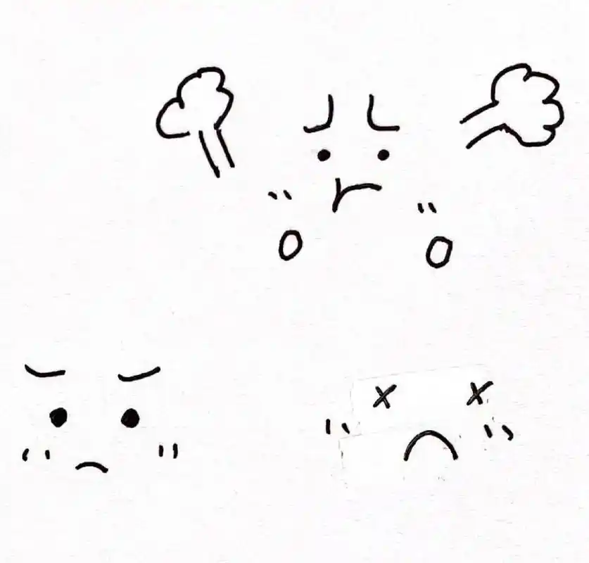 教师表情批改作业简笔画第三弹95 这一次是生气款