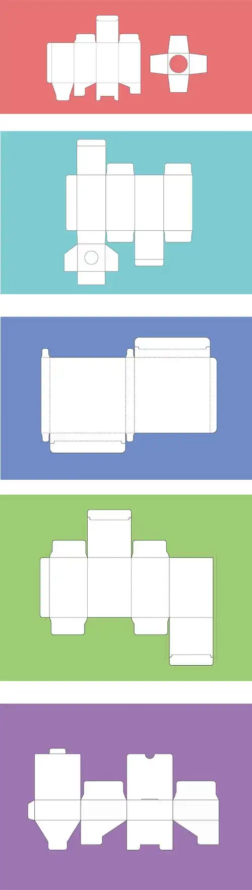 包装盒设计--几款包装盒刀版图/刀模图