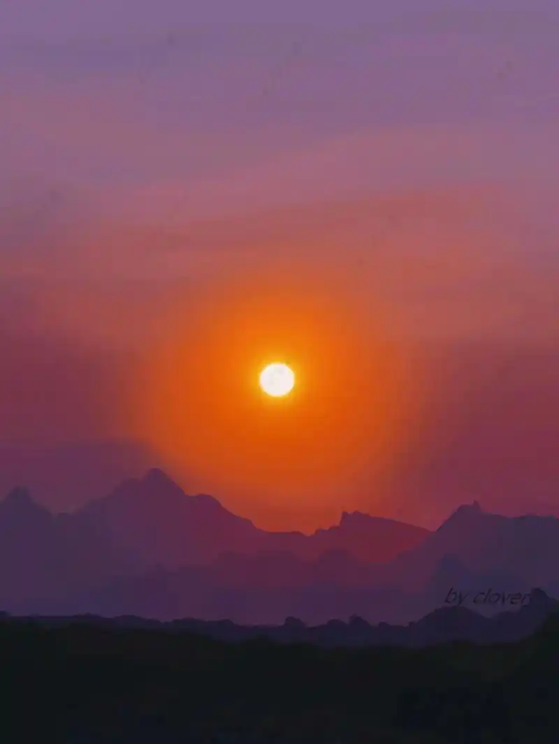 【华为平板绘画打卡96466166】红霞散天外,掩映夕阳时～简单