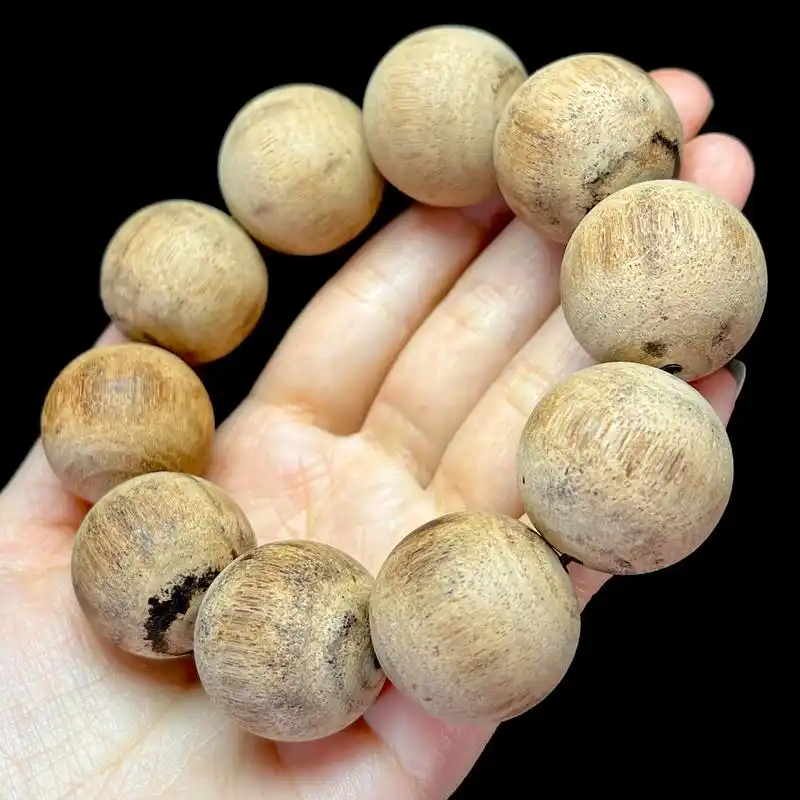 醇化藤心白油麻丝2.5土豪珠降真香手串收藏品香佩戴男士香木文玩