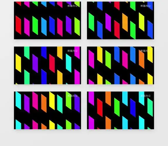 节奏感跳动的斑斓方块视频素材有音乐