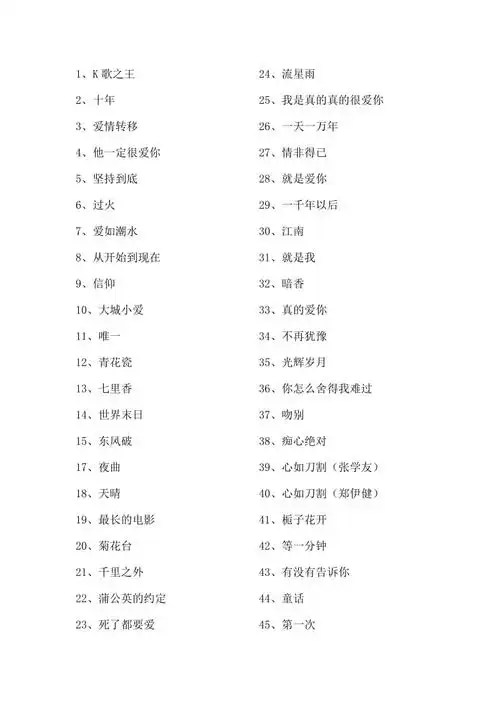 男人必唱的100首歌