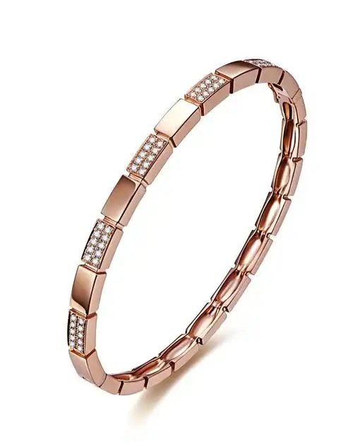 18k玫瑰金豪华钻石手镯