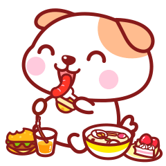 可爱小狗秋田君表情～饱饱的