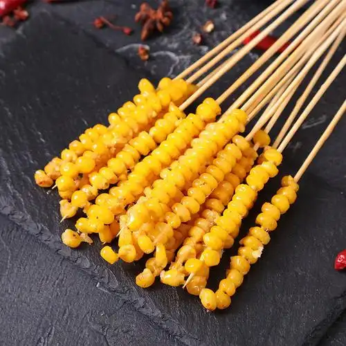 油炸玉米粒小串速冻新鲜甜糯烤串半成品100串 玉米小串2袋200支【图片