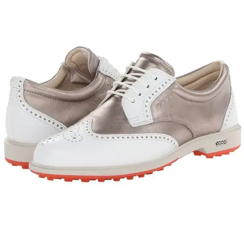 正品代购 ecco 爱步 女士防水真皮雕花高尔夫休闲鞋 8223733 美国直邮