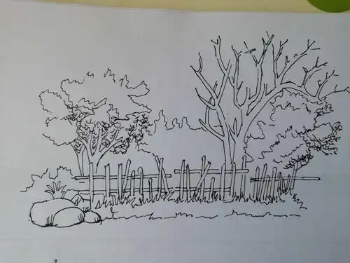 临摹汤向钢笔画2