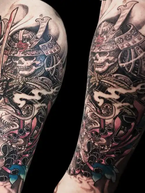 鬼武士_纹身图案手稿图片_达子的纹身作品集