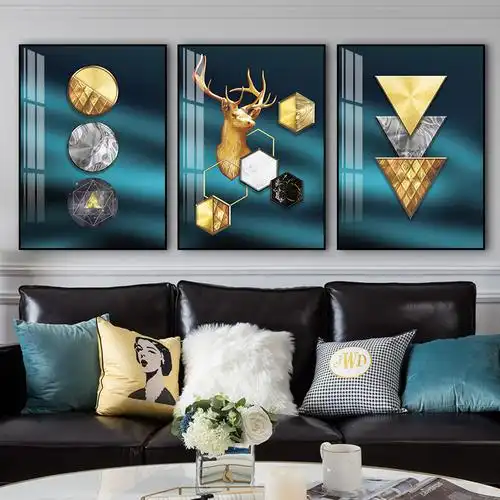 客厅装饰画现代简约ciaa轻奢挂画北欧沙发背景墙三联