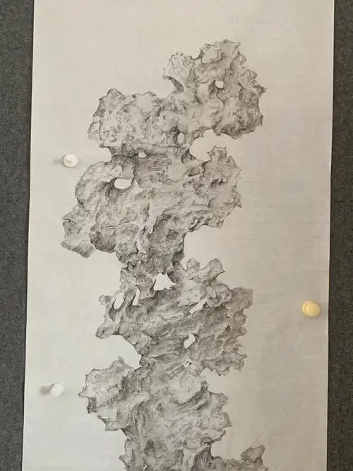 国画太湖石细节分享