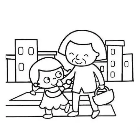 扶老奶奶过马路简笔画扶老奶奶过马路简笔画图片小手牵老奶奶过马路简