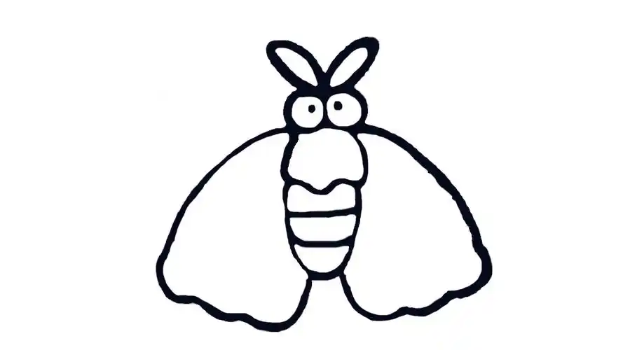 飞蛾简笔画怎么画 飞蛾简笔画简单又好看 中级简笔画教程-第6张