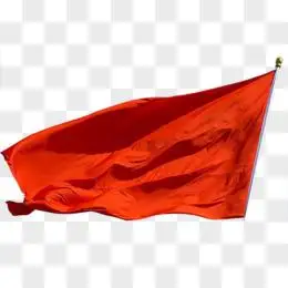 手绘红旗飘扬免抠素材