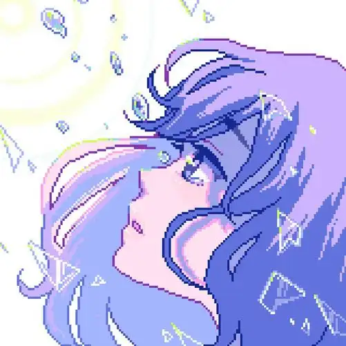 像素风的少女头像
