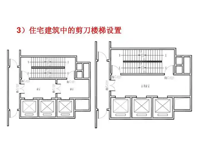 三,主要修订内容 3)住宅建筑中的剪刀楼梯设置
