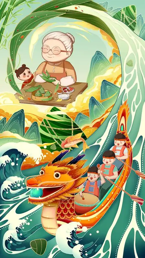 端午节海报插画|插画|商业插画|白泽幻梦 - 原创作品 - 站酷 (zcool)