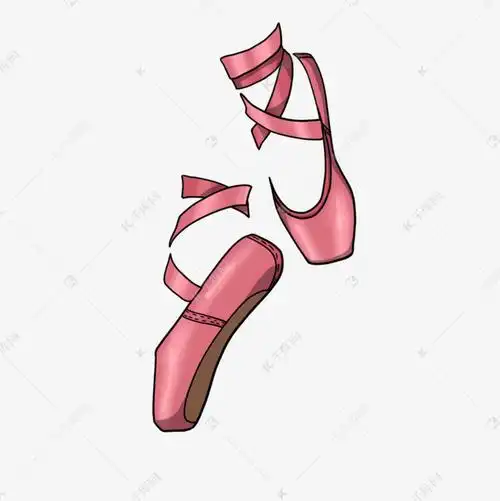 脚尖上的艺术芭蕾舞鞋剪贴画