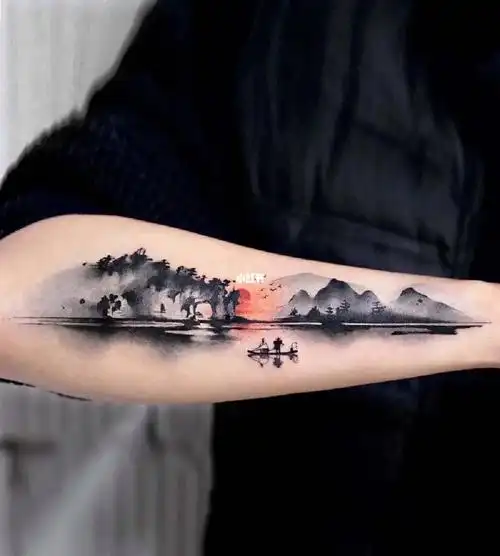 山水纹身