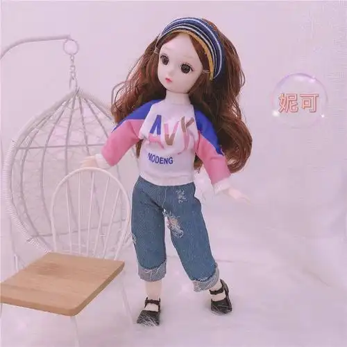 小人偶娃娃30厘米bjd芭比娃娃日系学院风jk制服连衣裙换装洋娃娃女孩