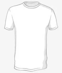 手绘纯白色t恤矢量图