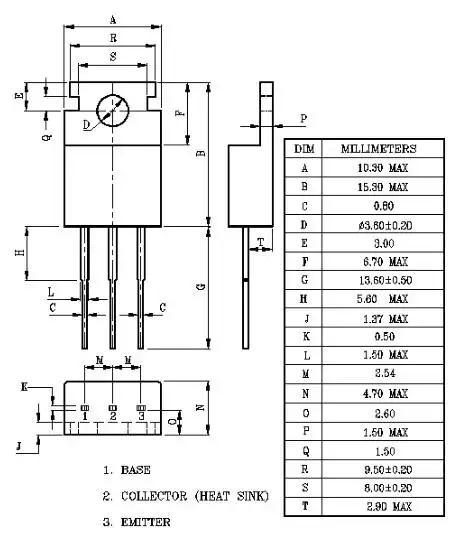 tip42c参数,tip42c引脚图电路图,tip42c