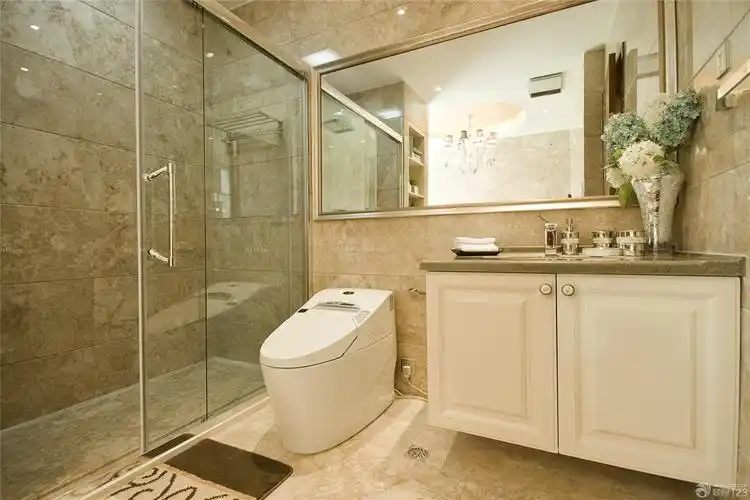 家庭卫生间墙砖墙面实景图_装信通网效果图