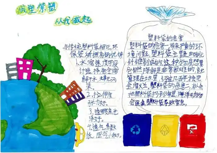 禁塑手抄报简单又漂亮