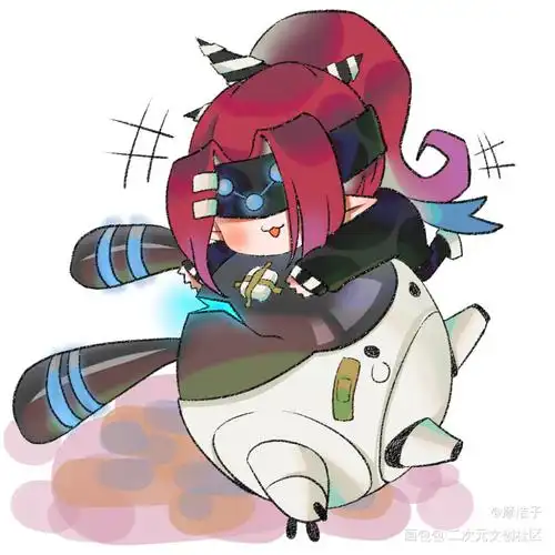 裁判球终结者_凹凸世界雷德平涂q版头像绘画作品