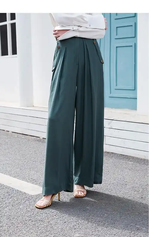 tracy chu/tracy chu高腰阔腿裤女士休闲裤