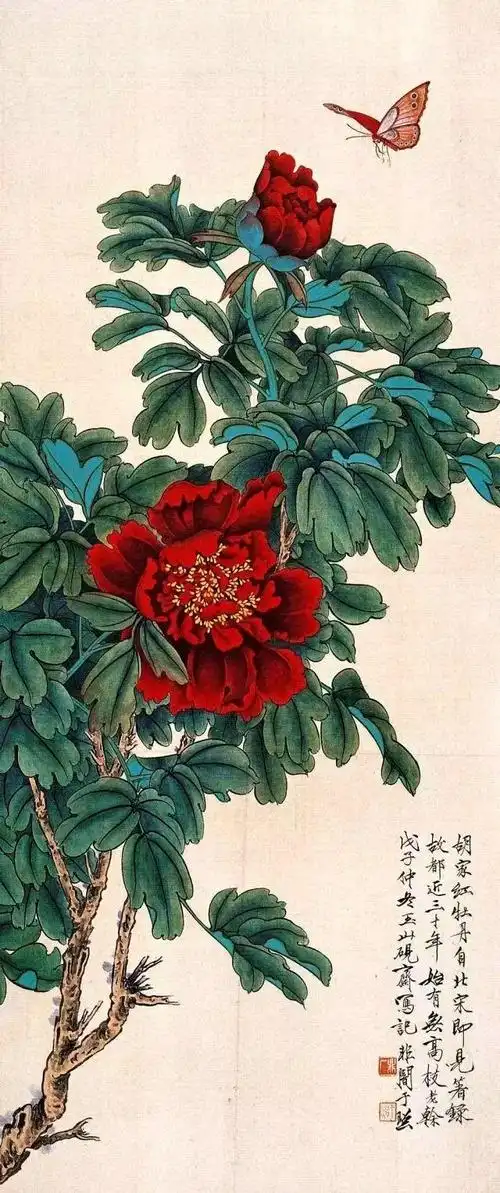 比牡丹花更美的牡丹绘画作品,于非闇大师工笔画牡丹图欣赏