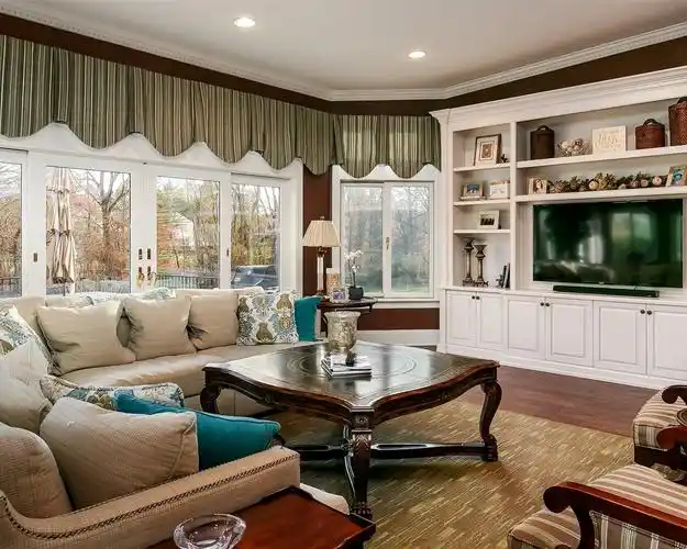 客厅,窗帘,窗户,电视,沙发,茶几 壁纸 - 1280x1024