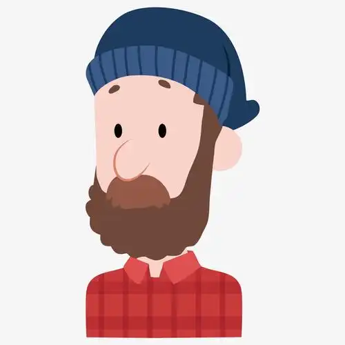 手绘卡通络腮胡男人头像