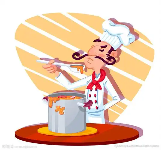 创意检查菜肴的男厨师矢量图图片