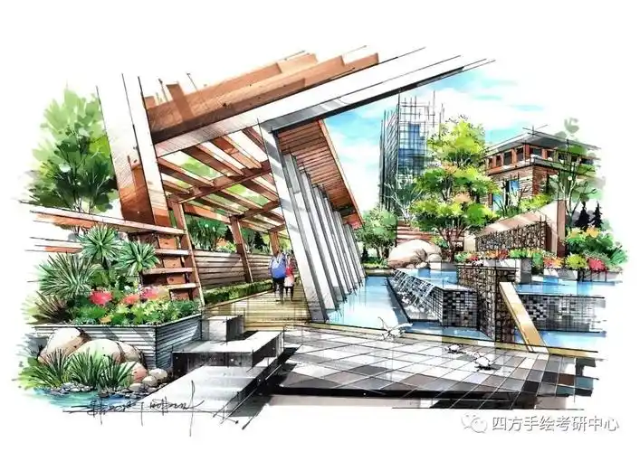 园林景观表现手绘效果图优秀作品集锦