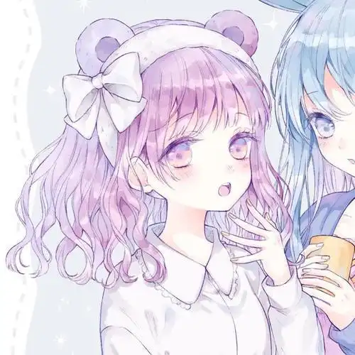 三人闺蜜头像一人一张霸气动漫长发