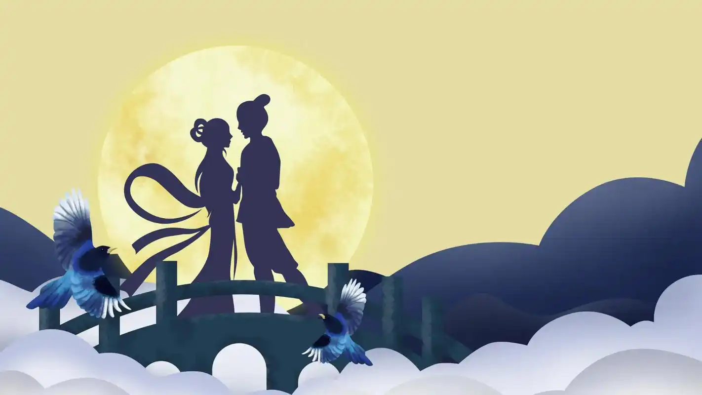 古风ppt素材分享|情意绵绵."七夕今宵看碧霄,牵牛织女渡河 - 抖音