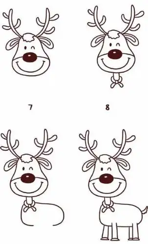 可爱的麋鹿简笔画教程