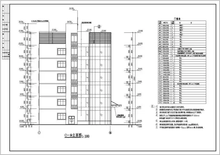 某地区6层建筑办公楼设计施工图纸
