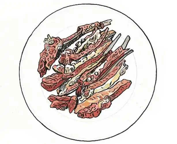 金彪在手抓羊肉的烹饪技术上,注重刀工,擅长火工,他的徒弟 丁耀堂在他